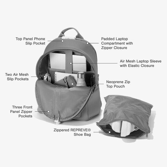 Dagne Dover Dakota Neoprene Backpack in Camel, Large - Picture 8 of 10